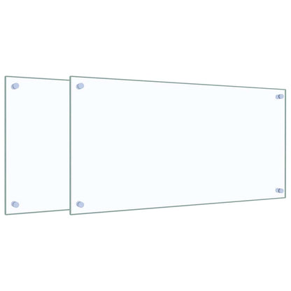 Küchenrückwände 2 Stk. Transparent 80x40 cm Hartglas
