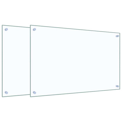 Küchenrückwände 2 Stk. Transparent 80x50 cm Hartglas