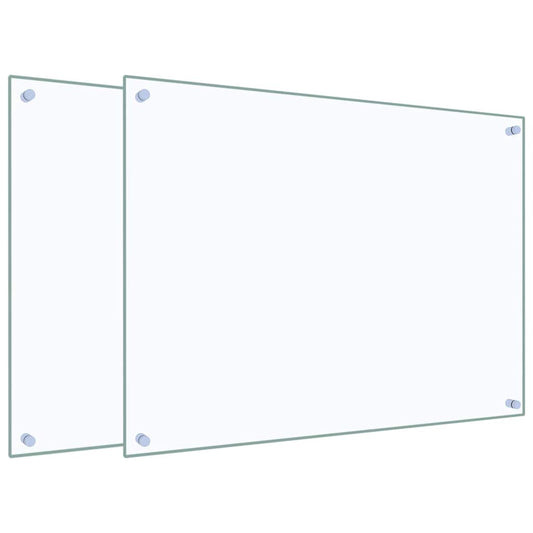 Küchenrückwände 2 Stk. Transparent 80x60 cm Hartglas