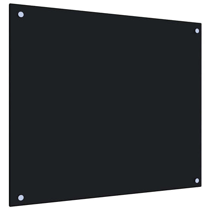 Küchenrückwände 2 Stk. Schwarz 70x60 cm Hartglas