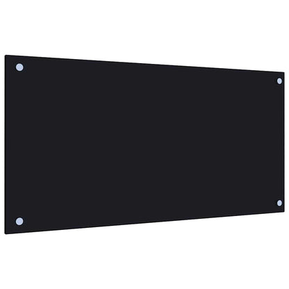 Küchenrückwände 2 Stk. Schwarz 80x40 cm Hartglas