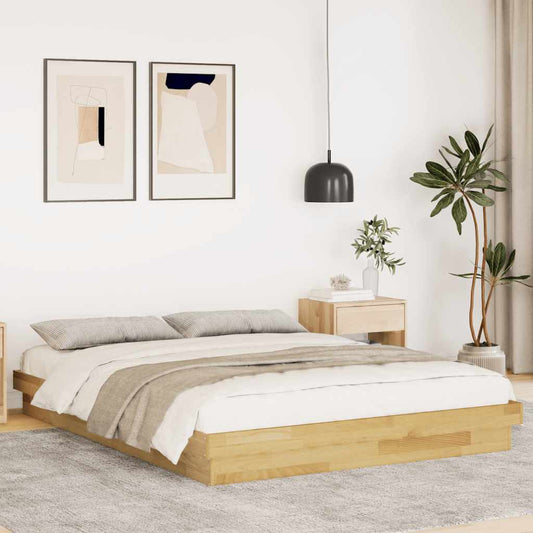 Massivholzbett ohne Matratze 140x200 cm Eichenholz