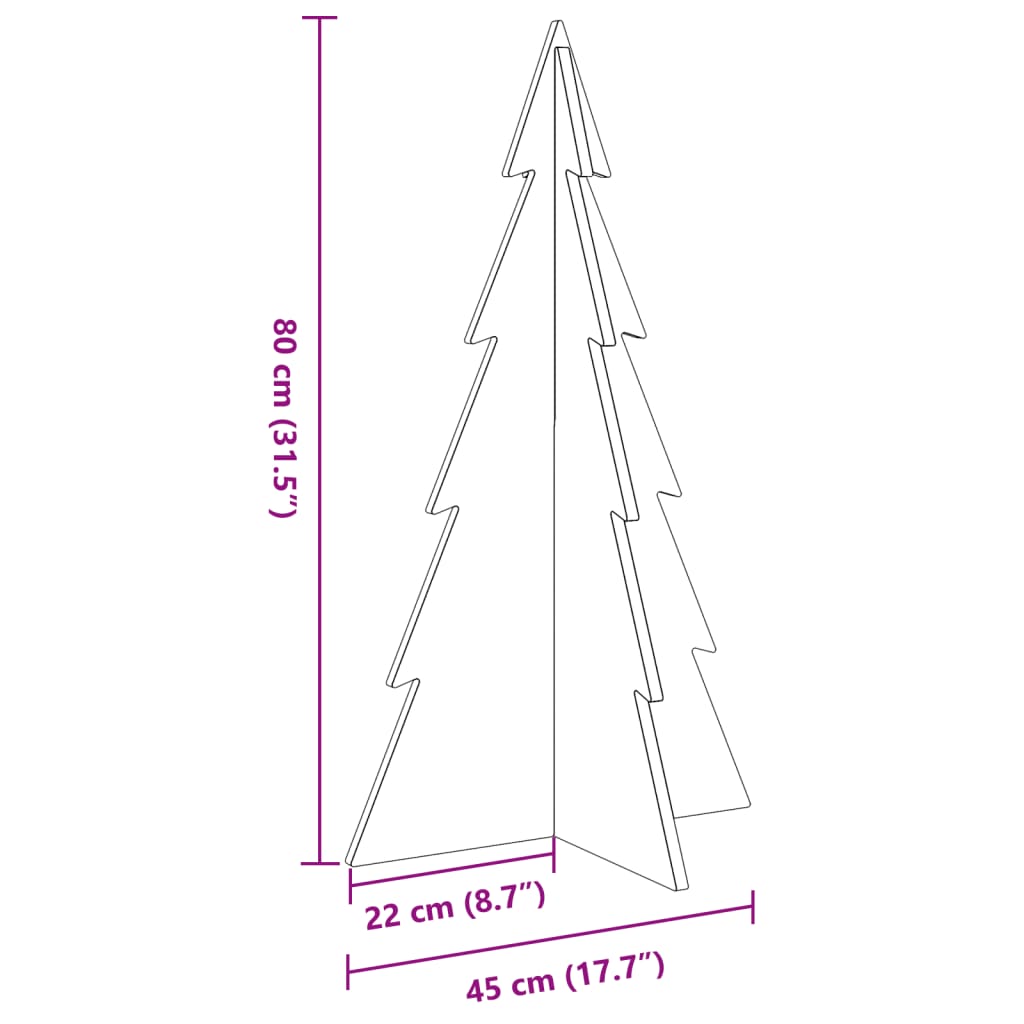 Weihnachtsbaum Holz zum Schmücken 80 cm Massivholz Kiefer