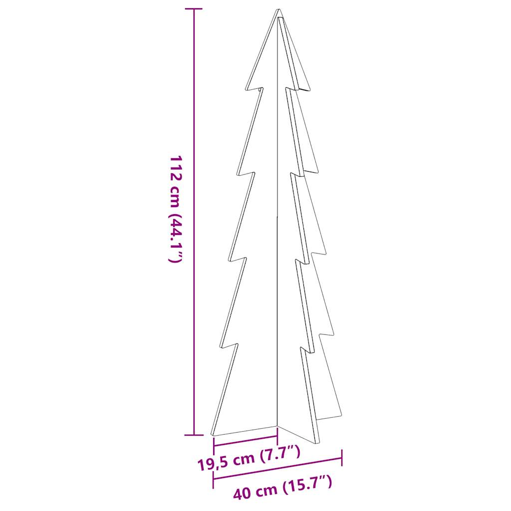 Weihnachtsbaum zum Schmücken Weiß 112 cm Massivholz Kiefer