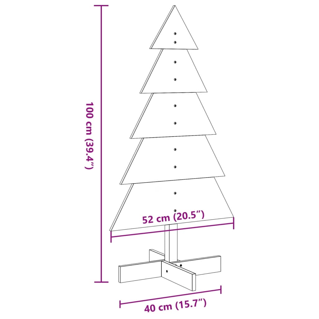 Weihnachtsbaum Holz zum Schmücken 100 cm Massivholz Kiefer