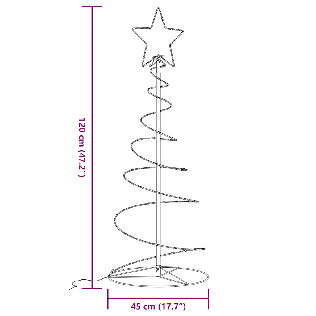 Weihnachtsbaum Kegelform 80 LEDs Warmweiß 120 cm