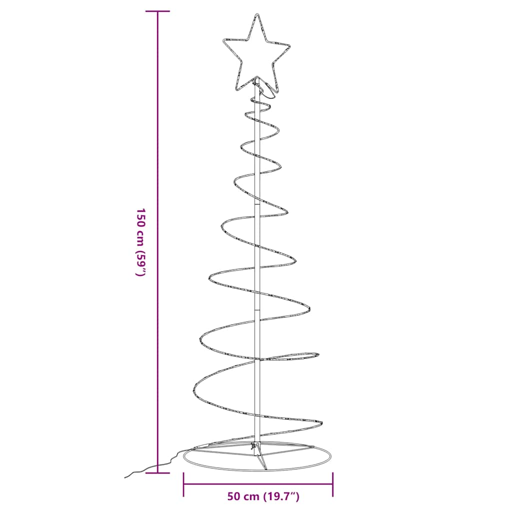 Weihnachtsbaum Kegelform 100 LEDs Warmweiß 150 cm