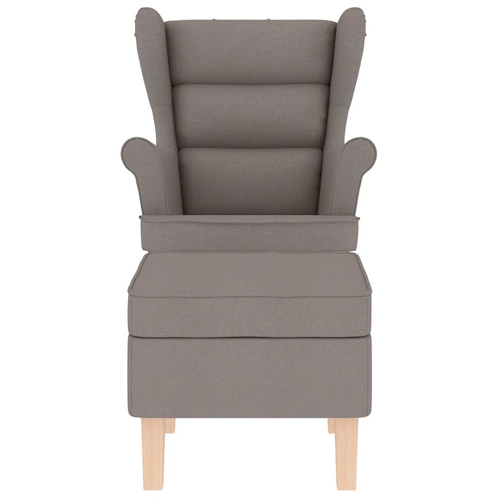 Schaukelstuhl mit Fußhocker Taupe Stoff