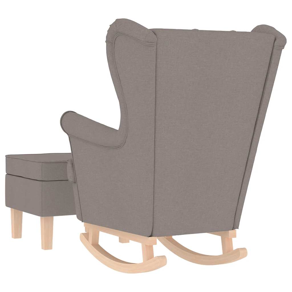 Schaukelstuhl mit Fußhocker Taupe Stoff