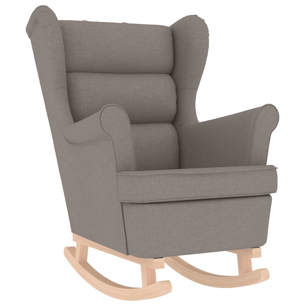 Schaukelstuhl mit Fußhocker Taupe Stoff