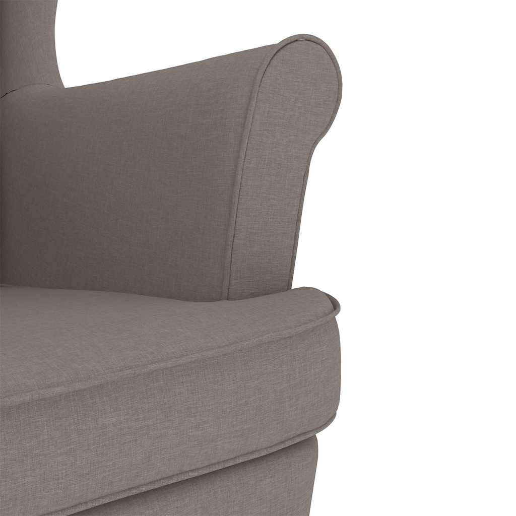 Schaukelstuhl mit Fußhocker Taupe Stoff