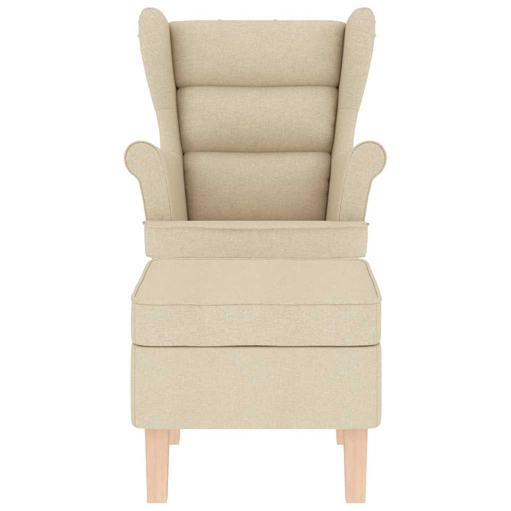 Schaukelstuhl mit Fußhocker Creme Stoff