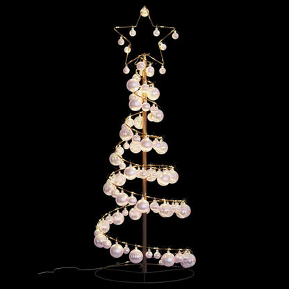 LED Weihnachtsbaum mit Kugeln 80 LEDs Warmweiß 120 cm