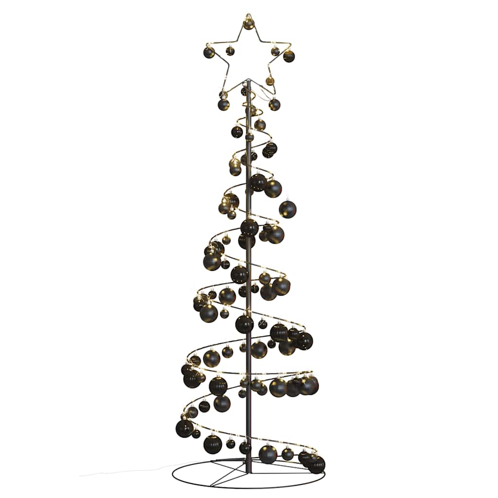 Weihnachtsbaum Kegelform mit Kugeln 100 LEDs Warmweiß 150 cm