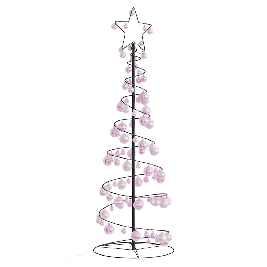 Weihnachtsbaum Kegelform mit Kugeln 100 LEDs Warmweiß 150 cm