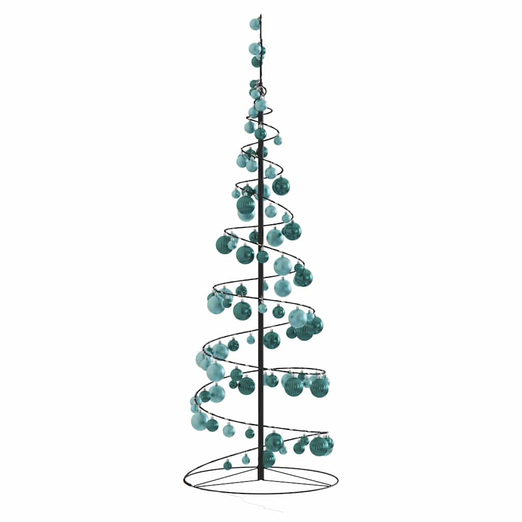 Weihnachtsbaum Kegelform mit Kugeln 100 LEDs Warmweiß 150 cm