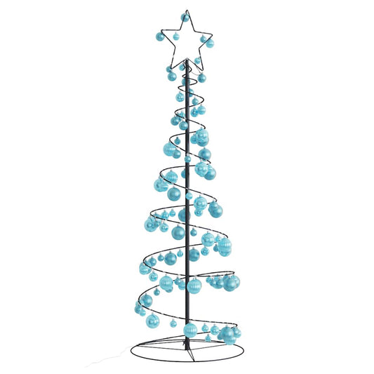 Weihnachtsbaum Kegelform mit Kugeln 100 LEDs Warmweiß 150 cm