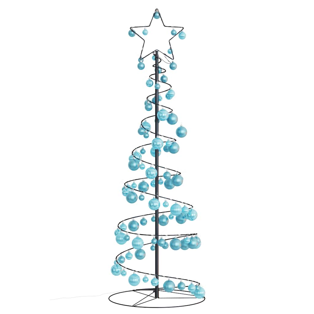 Weihnachtsbaum Kegelform mit Kugeln 100 LEDs Warmweiß 150 cm