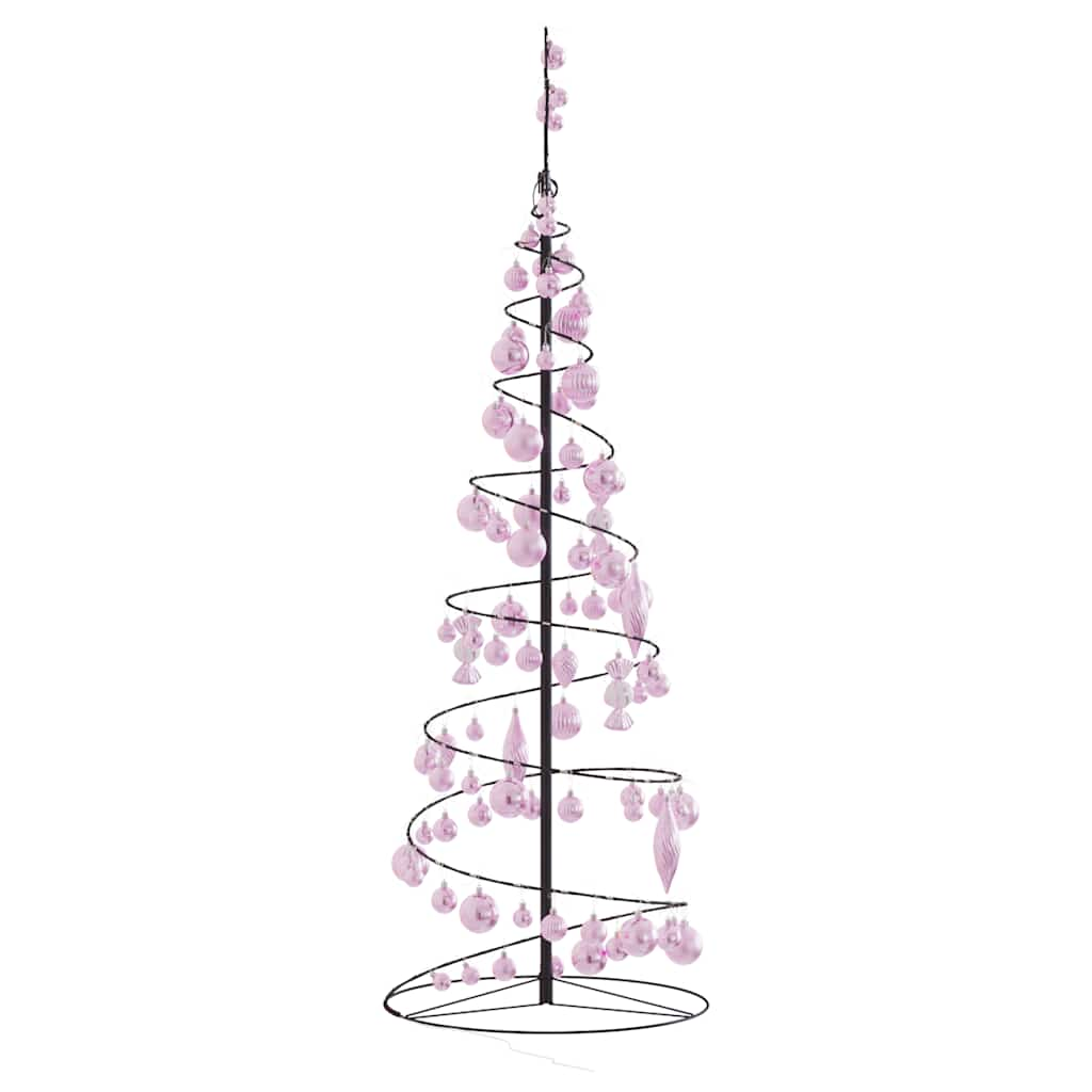 Weihnachtsbaum Kegelform mit Kugeln 100 LEDs Warmweiß 150 cm