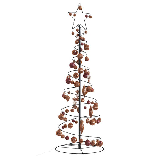 Weihnachtsbaum Kegelform mit Kugeln 100 LEDs Warmweiß 150 cm