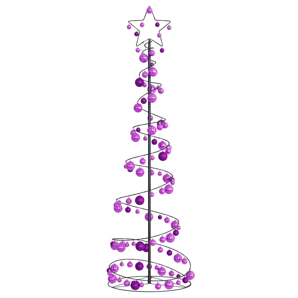 Weihnachtsbaum Kegelform mit Kugeln 120 LEDs Warmweiß 180 cm