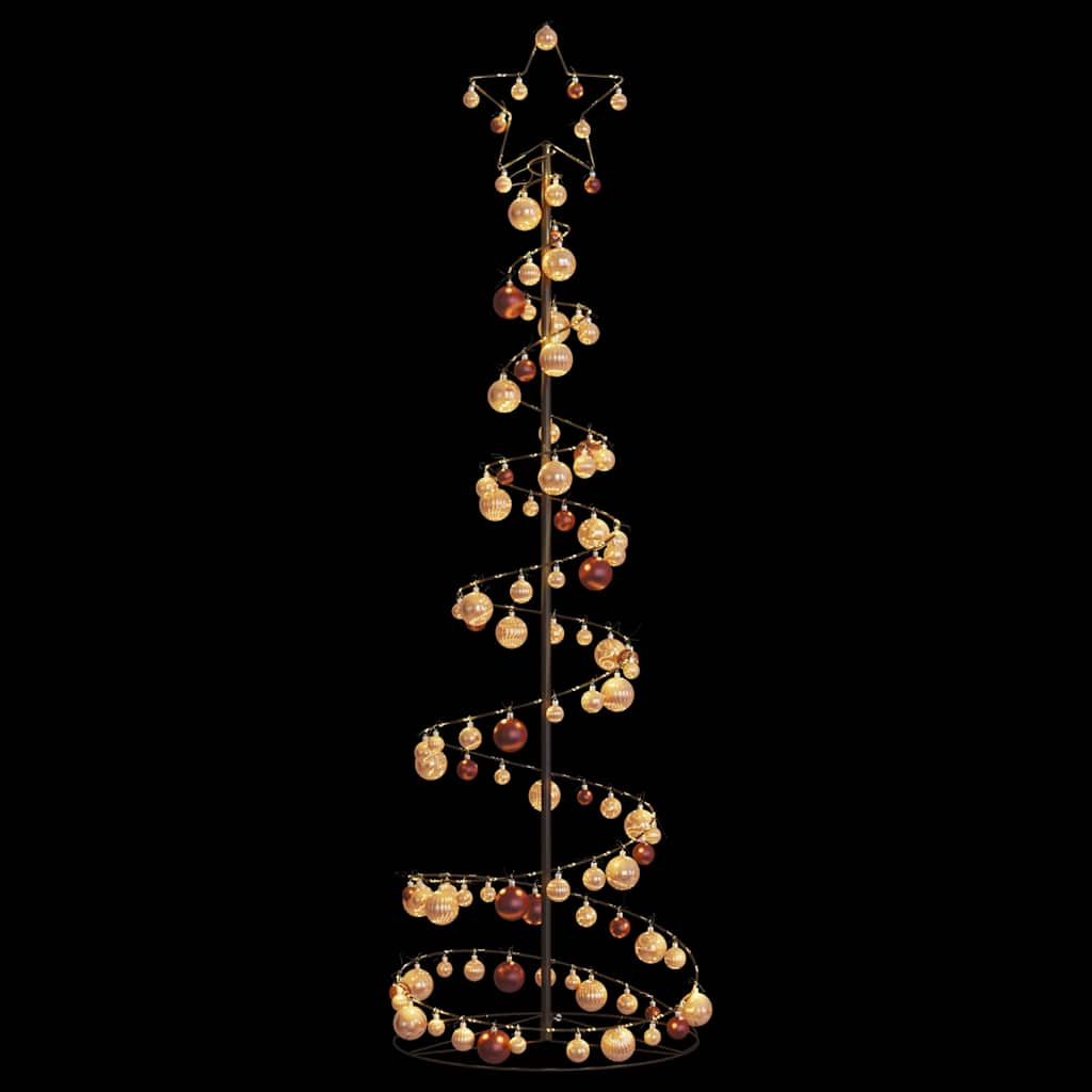 Weihnachtsbaum Kegelform mit Kugeln 120 LEDs Warmweiß 180 cm