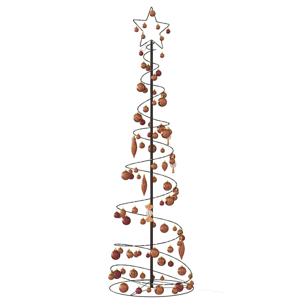 Weihnachtsbaum Kegelform mit Kugeln 120 LEDs Warmweiß 180 cm