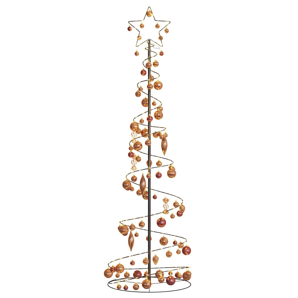 Weihnachtsbaum Kegelform mit Kugeln 120 LEDs Warmweiß 180 cm