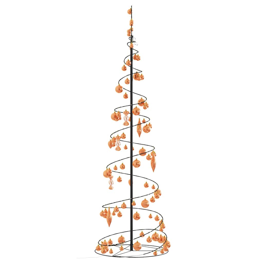 Weihnachtsbaum Kegelform mit Kugeln 120 LEDs Warmweiß 180 cm