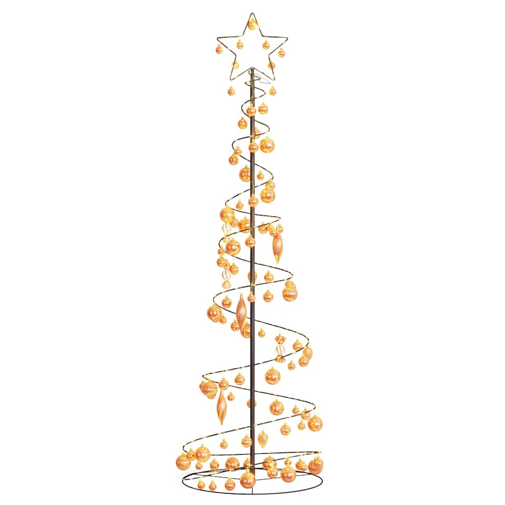 Weihnachtsbaum Kegelform mit Kugeln 120 LEDs Warmweiß 180 cm