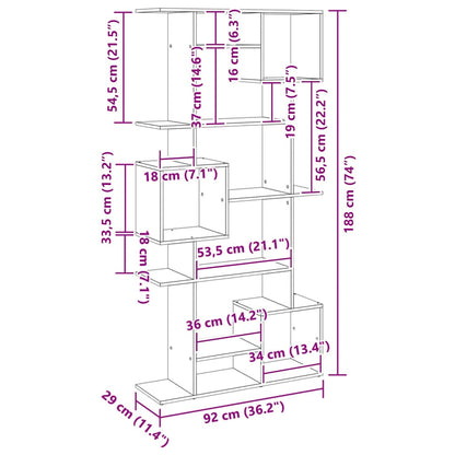 Bücherregal Artisan-Eiche 92x29x188 cm Holzwerkstoff
