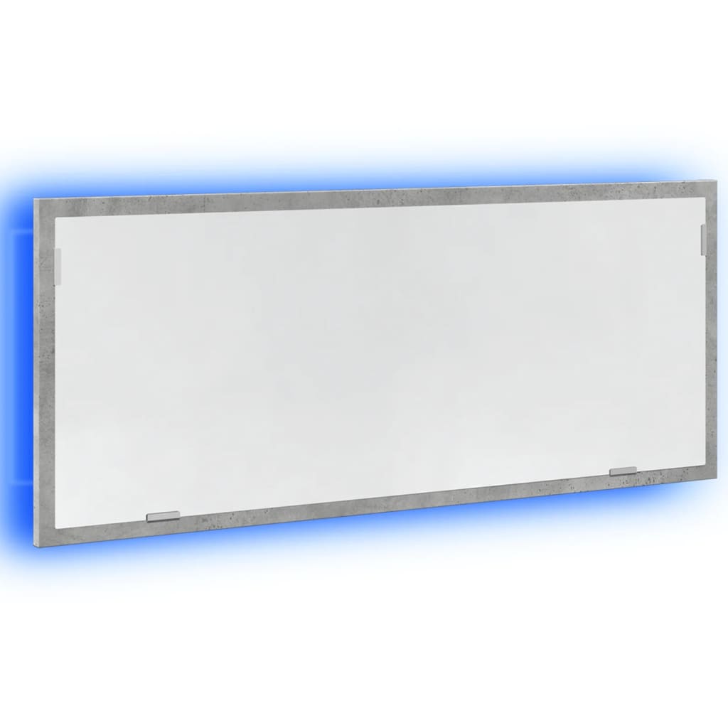 LED-Badspiegel Betongrau 100x8,5x37 cm Holzwerkstoff