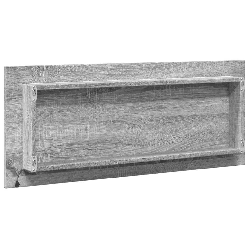 LED-Badspiegel Grau Sonoma 100x8,5x37 cm Holzwerkstoff