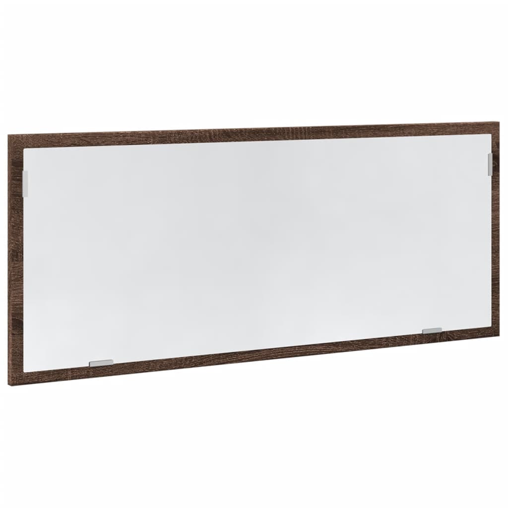 LED-Badspiegel Braun Eichen-Optik 100x8,5x37 cm Holzwerkstoff