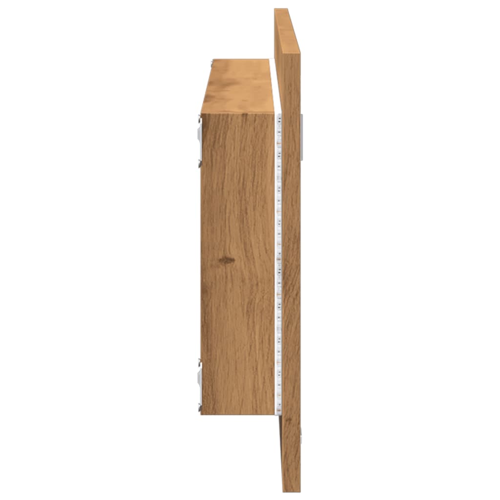 LED-Badspiegel Artisan-Eiche 100x8,5x37 cm Holzwerkstoff