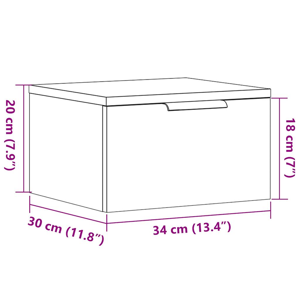 Wand-Nachttische 2 Stk. Altholz-Optik 34x30x20 cm