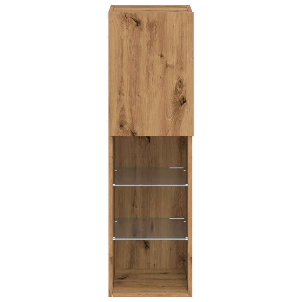 TV-Schrank mit LED-Leuchten Artisan-Eiche 30,5x30x102 cm