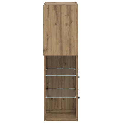 TV-Schrank mit LED-Leuchten Artisan-Eiche 30,5x30x102 cm