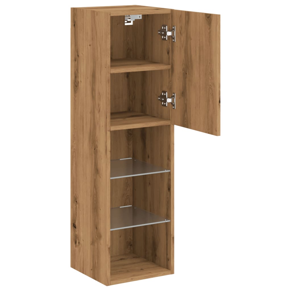 TV-Schrank mit LED-Leuchten Artisan-Eiche 30,5x30x102 cm