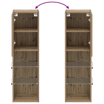 TV-Schrank mit LED-Leuchten Artisan-Eiche 30,5x30x102 cm