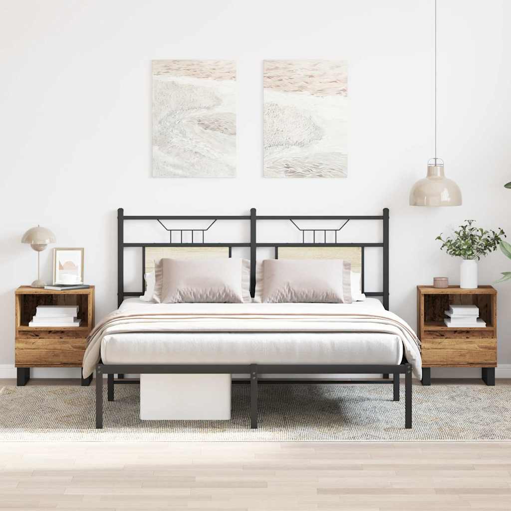 Nachttische 2 Stk. Altholz-Optik 40x35x50 cm Holzwerkstoff