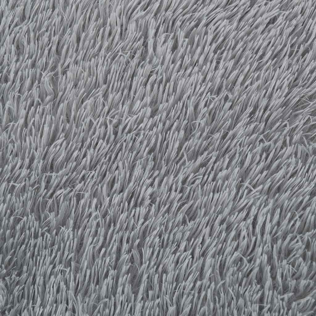 Teppich Shaggy Hochflor NAVARRA Hellgrau 80x150 cm Polyester