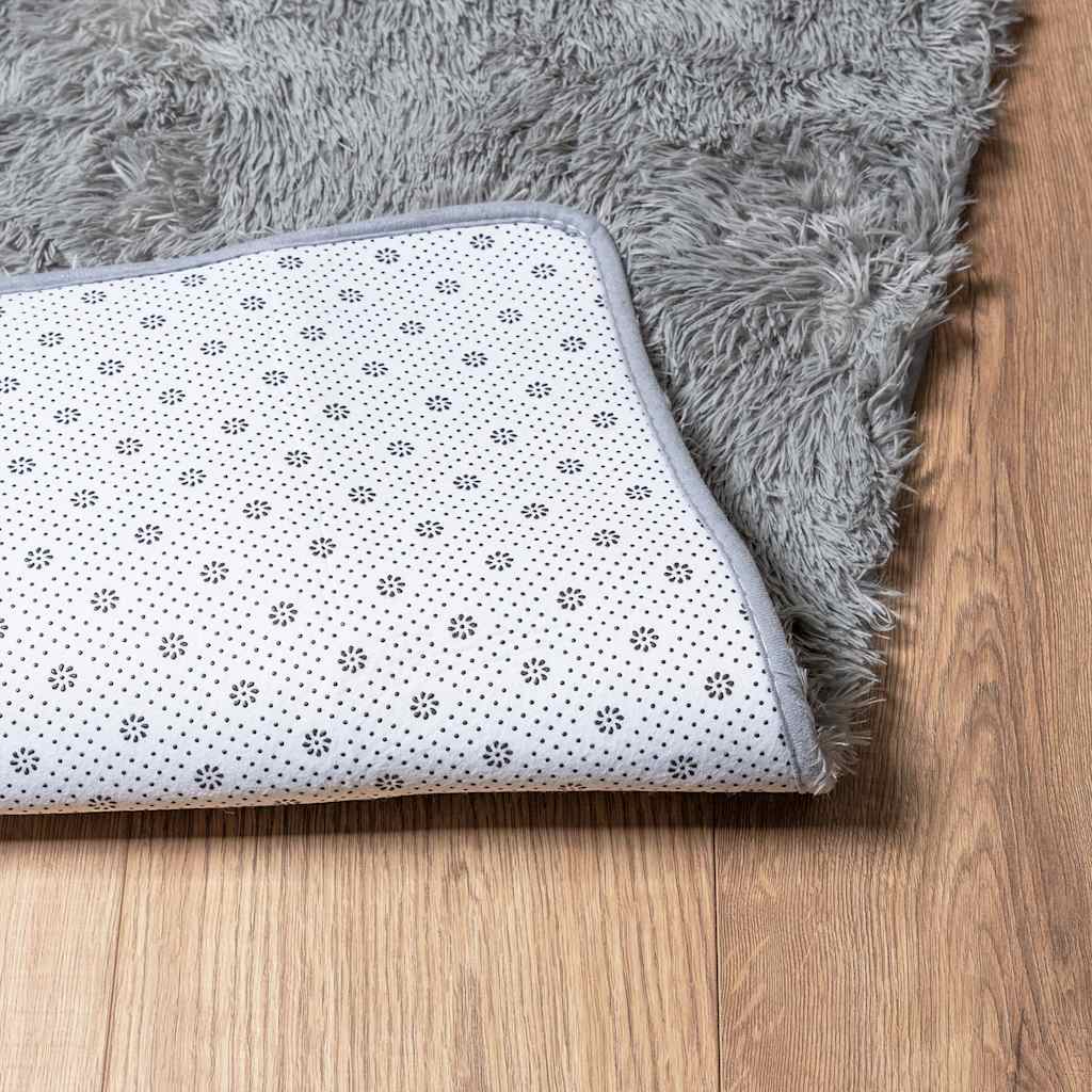 Teppich Shaggy Hochflor NAVARRA Hellgrau 240x340 cm Polyester