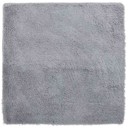 Teppich Shaggy Hochflor NAVARRA Hellgrau 160x160 cm Polyester