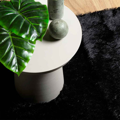 Teppich Shaggy Hochflor NAVARRA Schwarz 200x200 cm Polyester