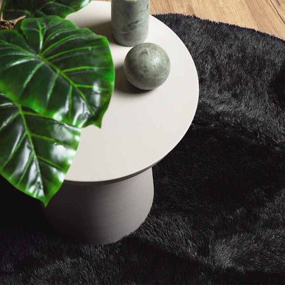 Teppich Shaggy Hochflor NAVARRA Schwarz 120x120 cm Polyester
