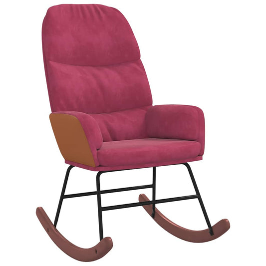 Schaukelstuhl Weinrot Samt
