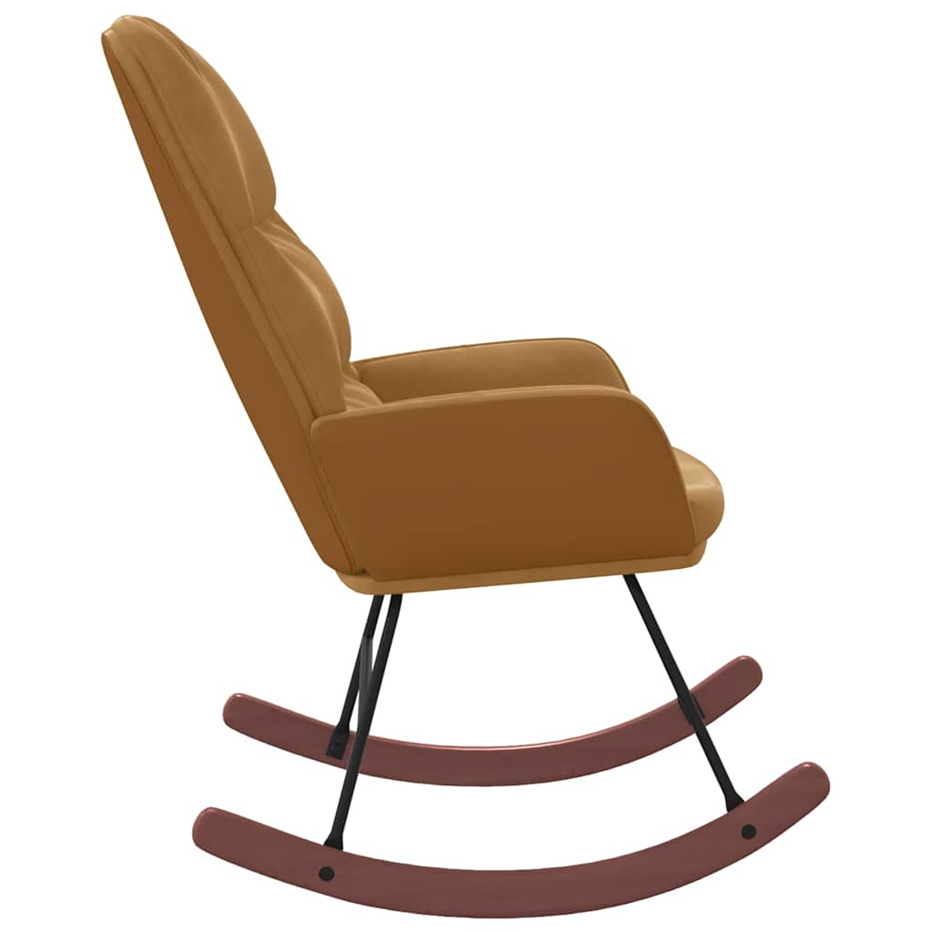 Schaukelstuhl Braun Samt