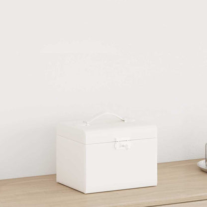 Schmuckkästchen 4-Schichten mit Spiegel Abschließbar Weiß