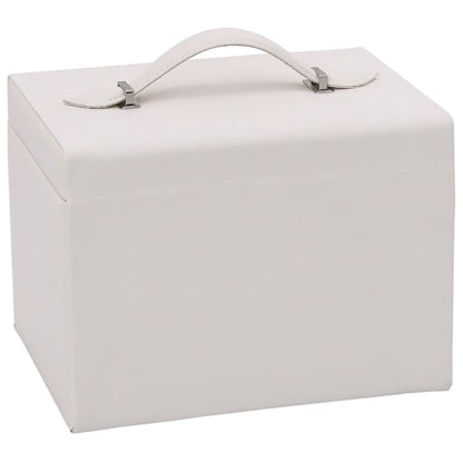 Schmuckkästchen 4-Schichten mit Spiegel Abschließbar Weiß